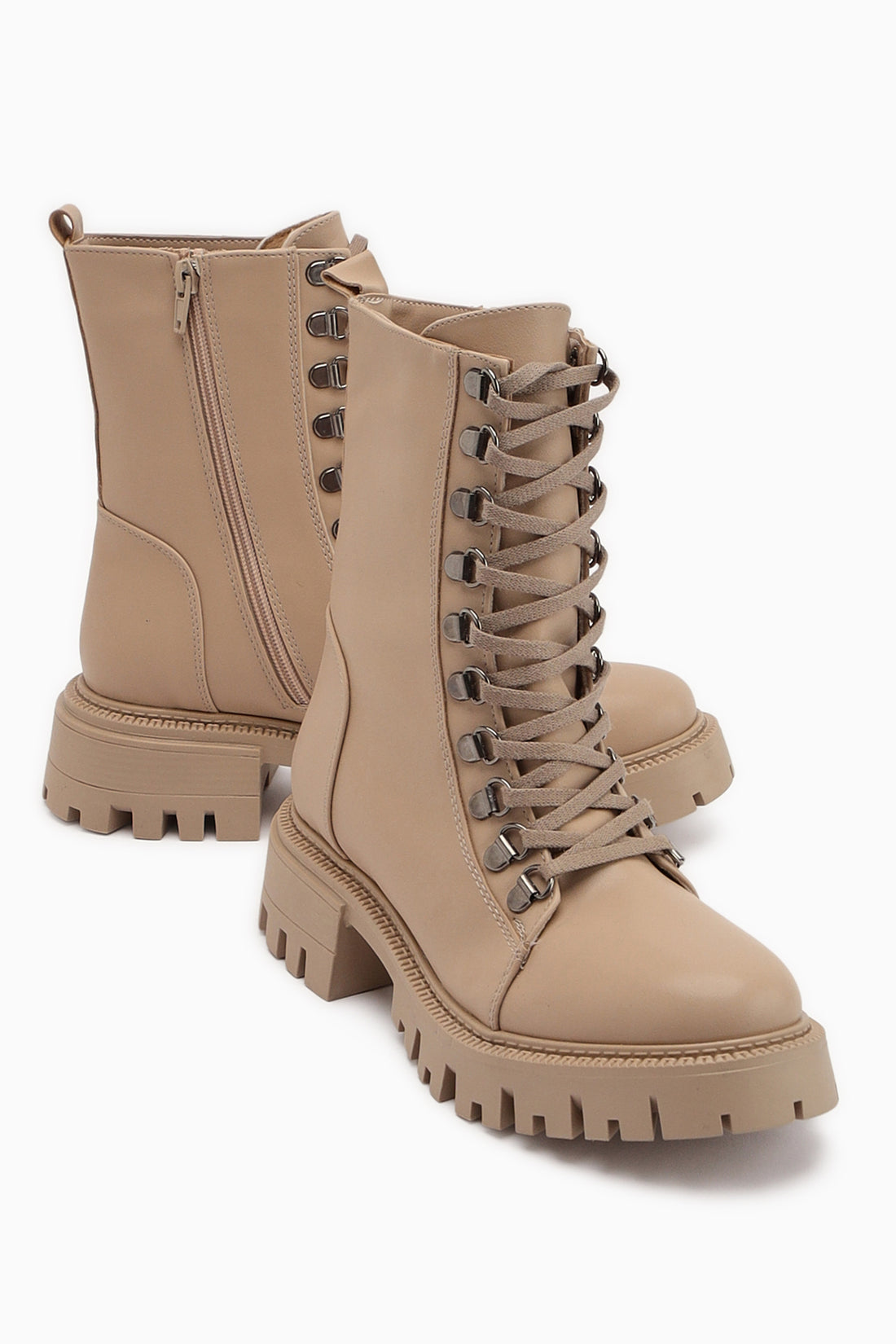 Suzette Nud Schnürstiefel mit Dicke Sohle Damen Stiefel