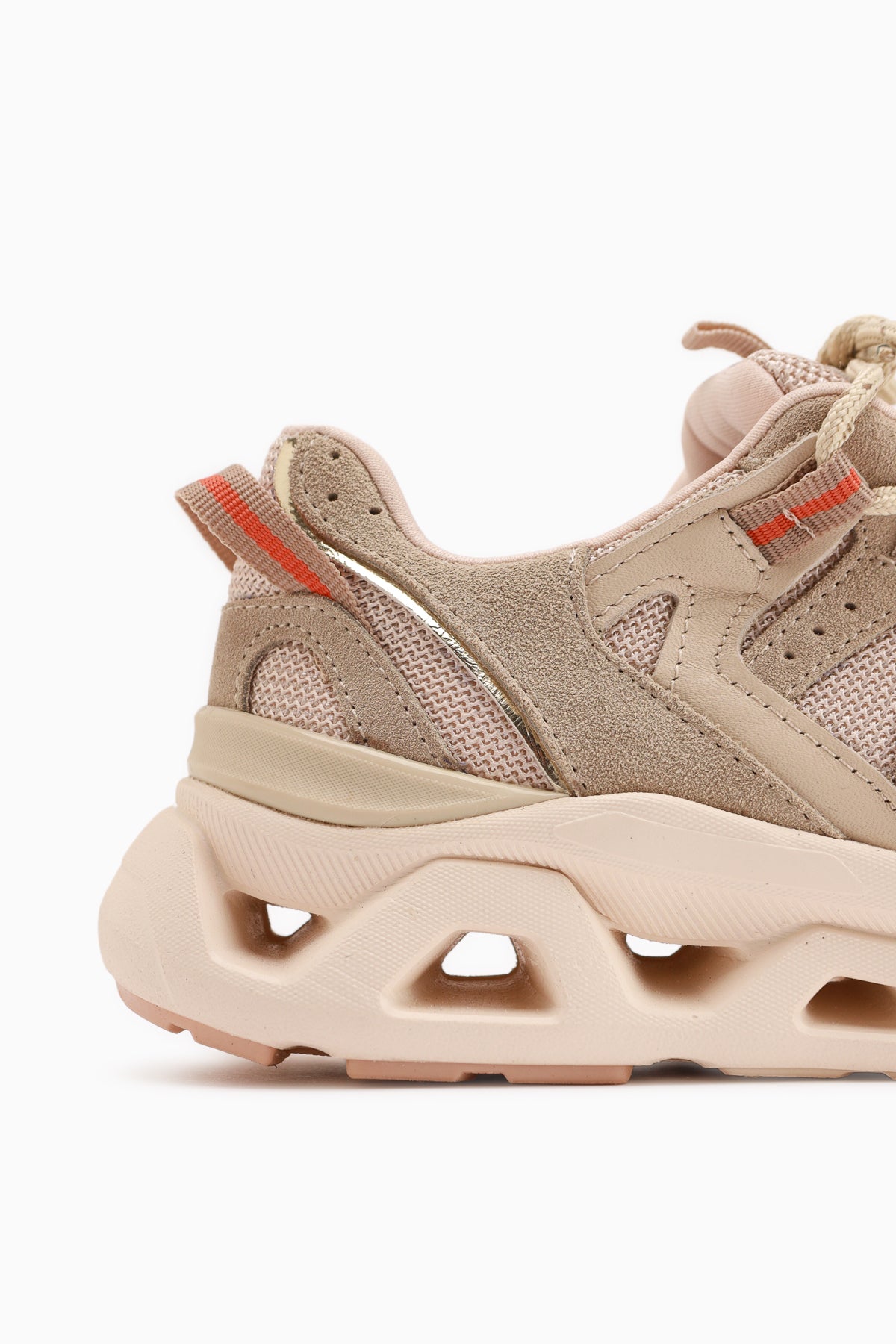 Raisa Genuine Leather Beige Suede Detailed Thick Sole Women’s Sneakers