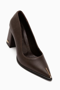 Candy Echtes Leder Braun Absatzschuhe