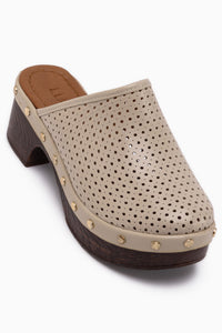 Dorita Beige Plattform Absatzschuhe Damen Pantoletten