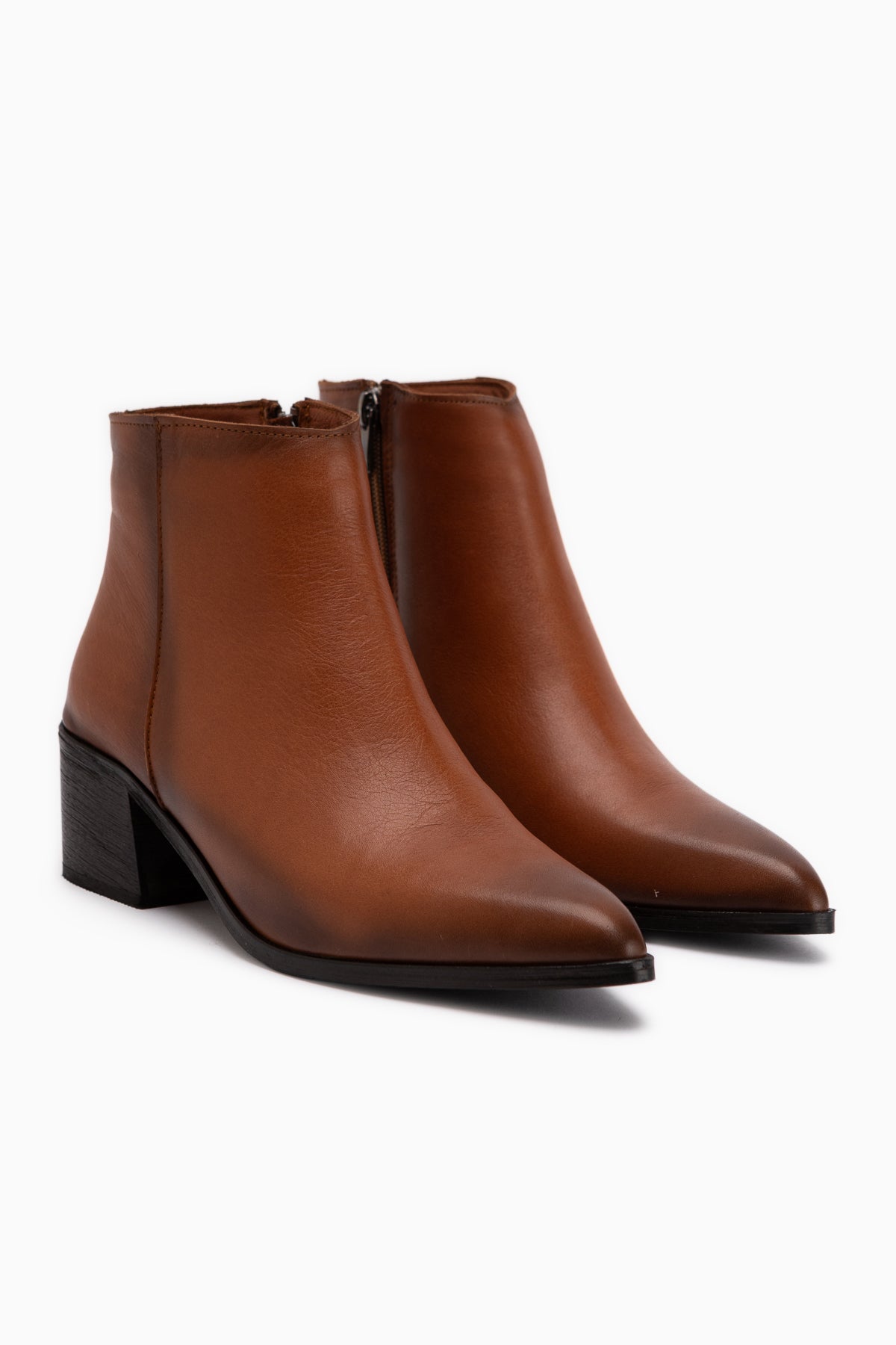 Mita Genuine Leather Tan Heeled Women’s Boots