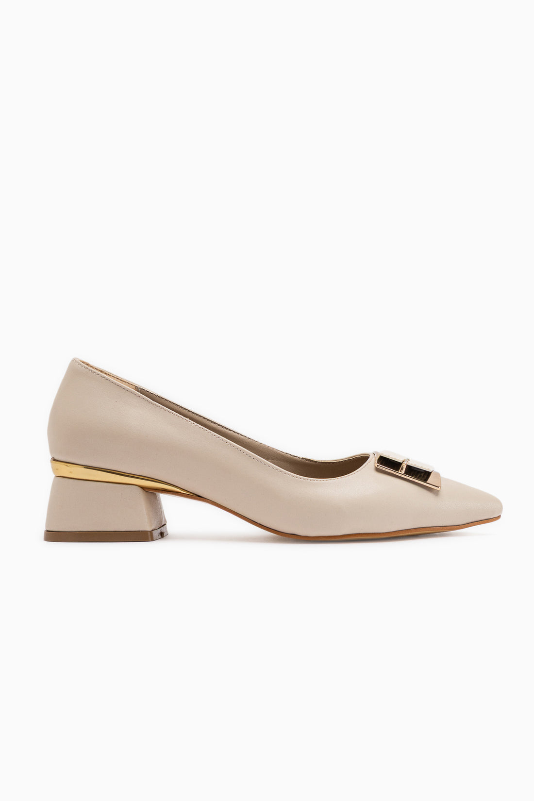 Cindie Nud Asymmetrische Schnalle Detail Damen Absatzschuhe