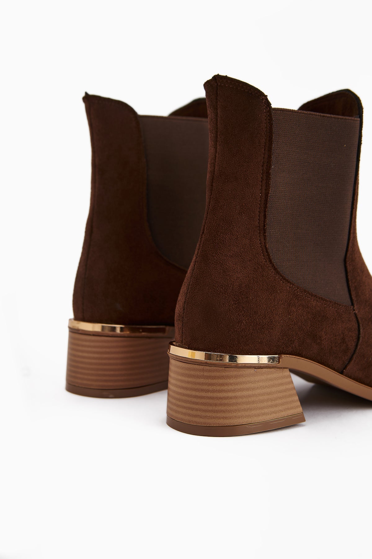 Verna Brown Suede Elasticated Heeled Women's Boot