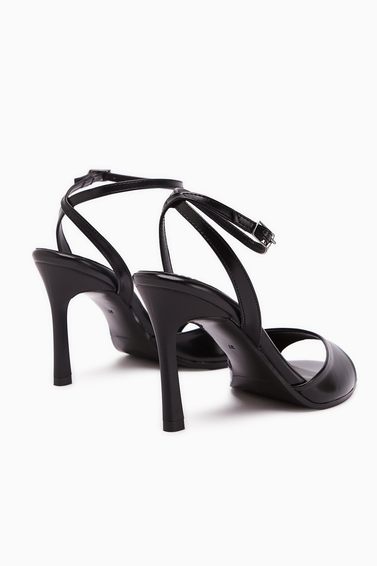 Nova Black Ankle Strap Stiletto Women's Shoes