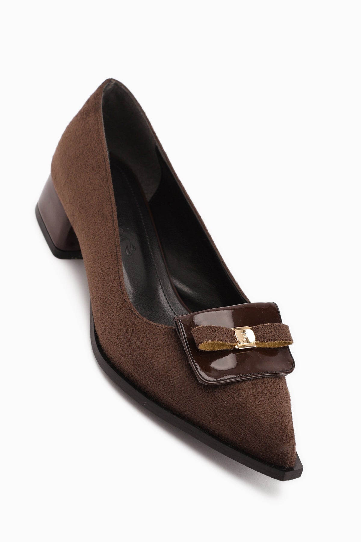 Boel Coffee Suede Buckled Low-Heeled Women's Shoe