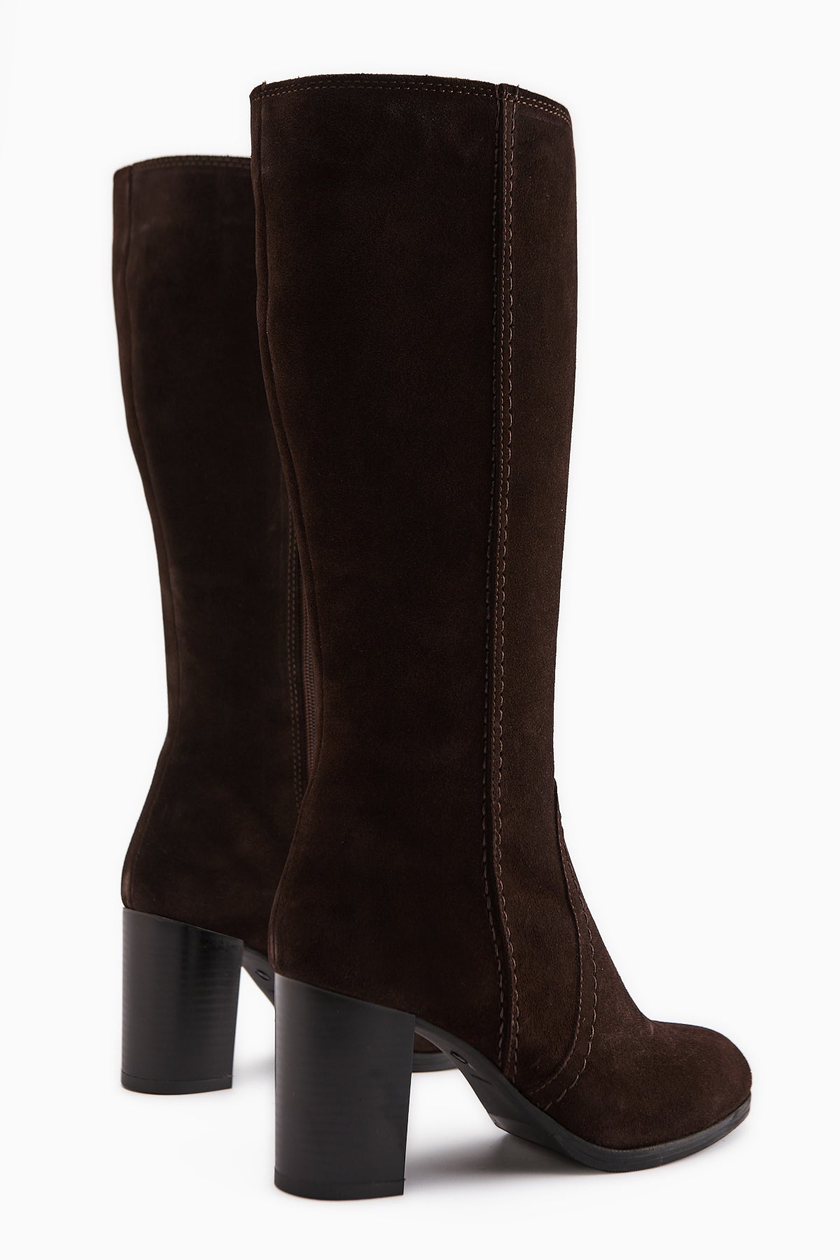 Aleen Genuine Leather Brown Suede Heeled Women's Boot