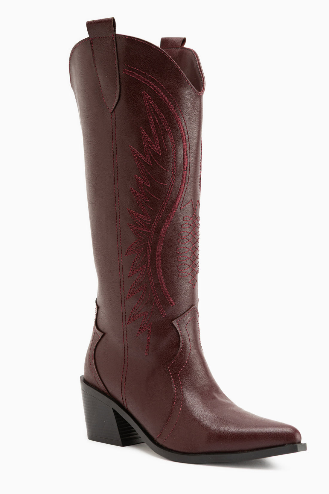 Hero Bordeaux Bestickte Cowboy Stiefel