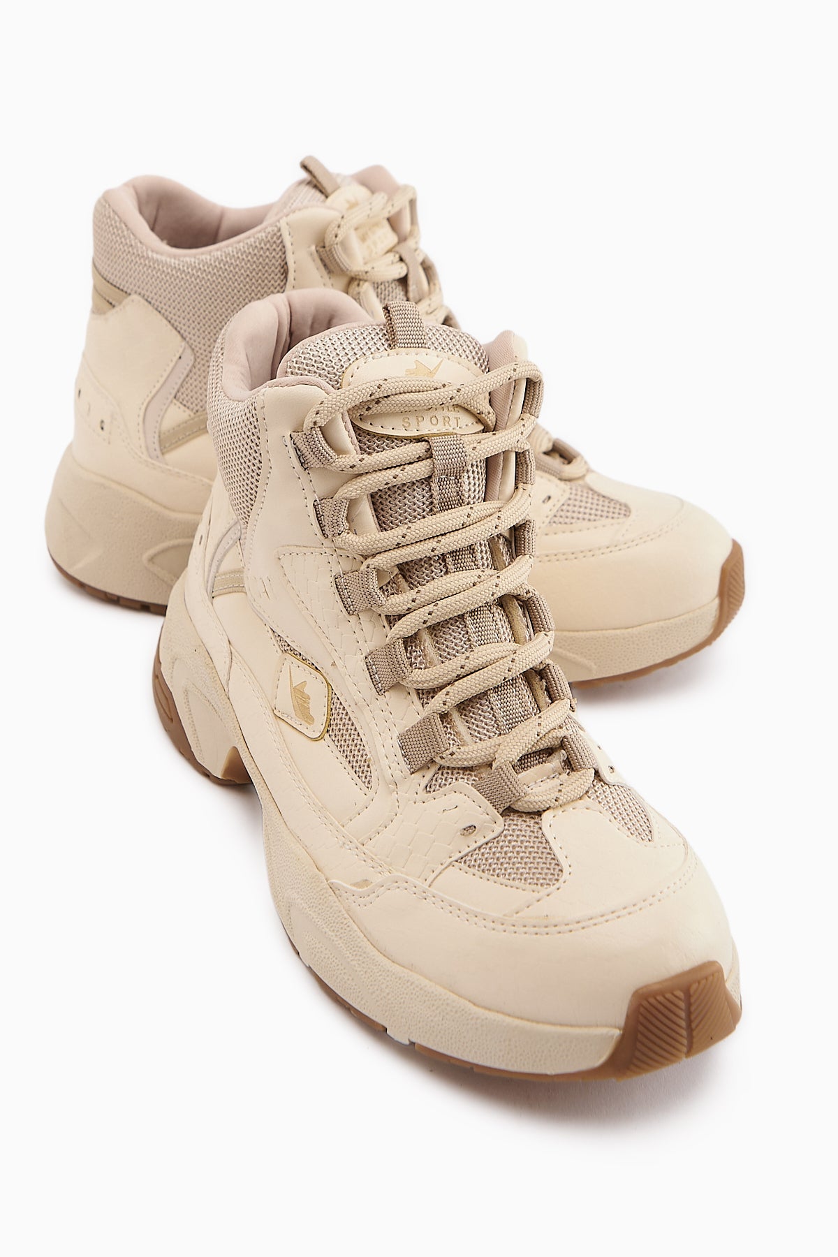 Nency Women's Beige Lace-Up Sport Boot
