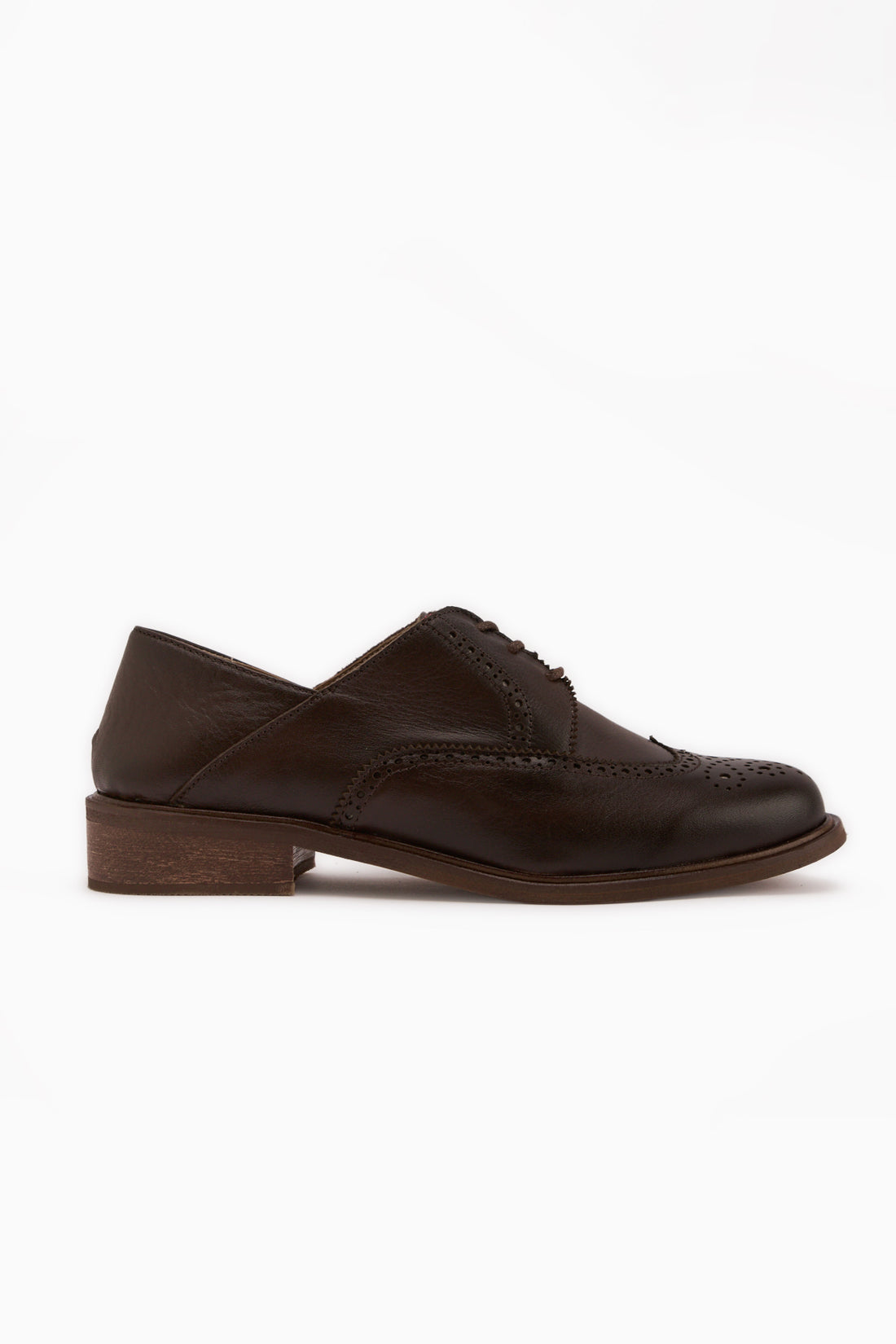 Dena Echtes Leder Braun Schnür-Brogue Oxford Damen Schuhe