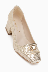 Keira Gold Schnalle Detail Damen Absatzschuhe