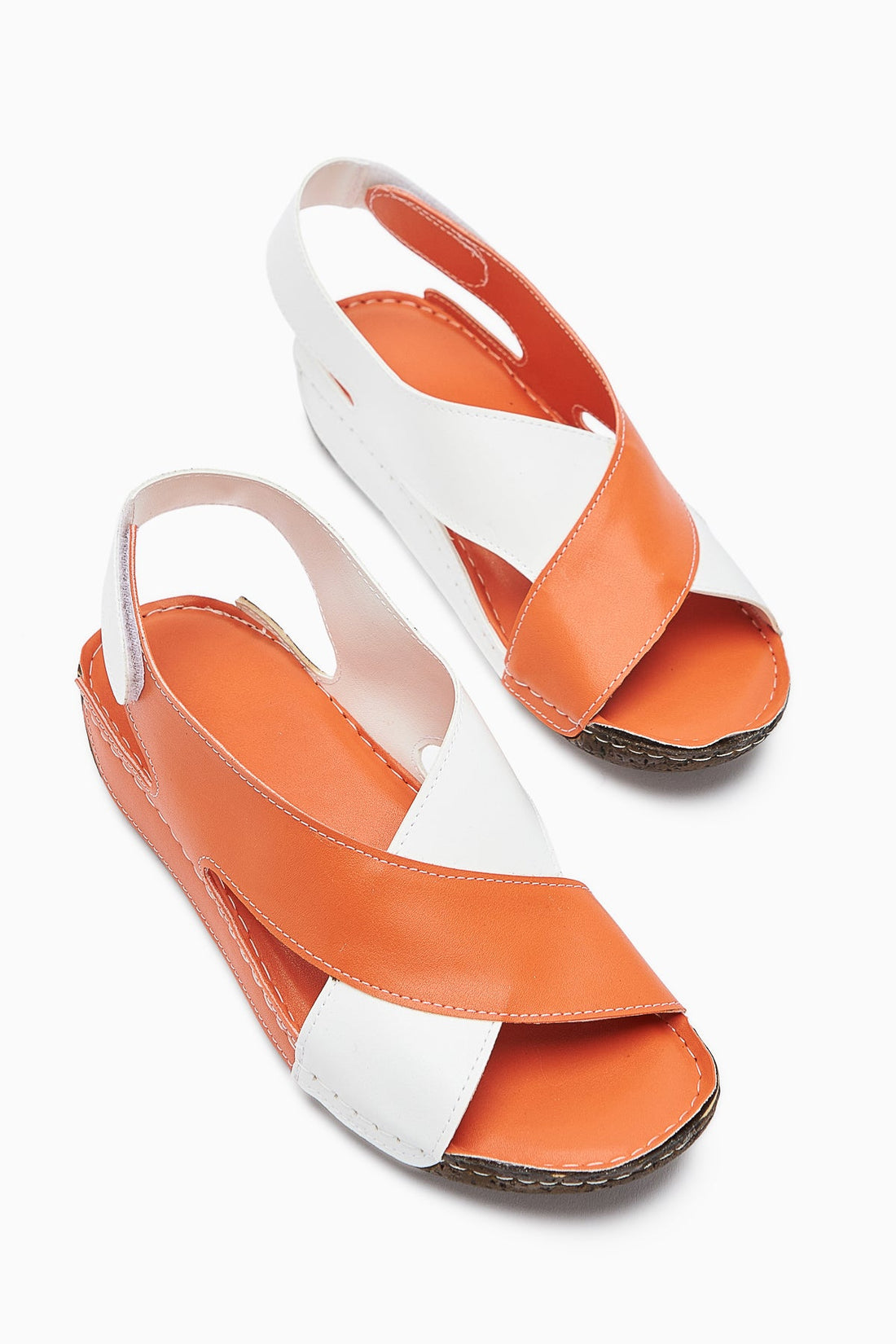 Margit Orange Kreuzriemen Damen Komfort Sandalen
