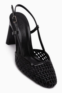 Doa Black Woven Detailed Women’s Heeled Shoes