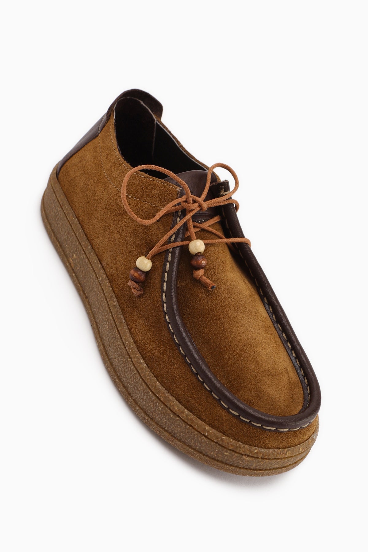 Polin Genuine Leather Vizon Suede Lace-Up Daily Loafer Shoe