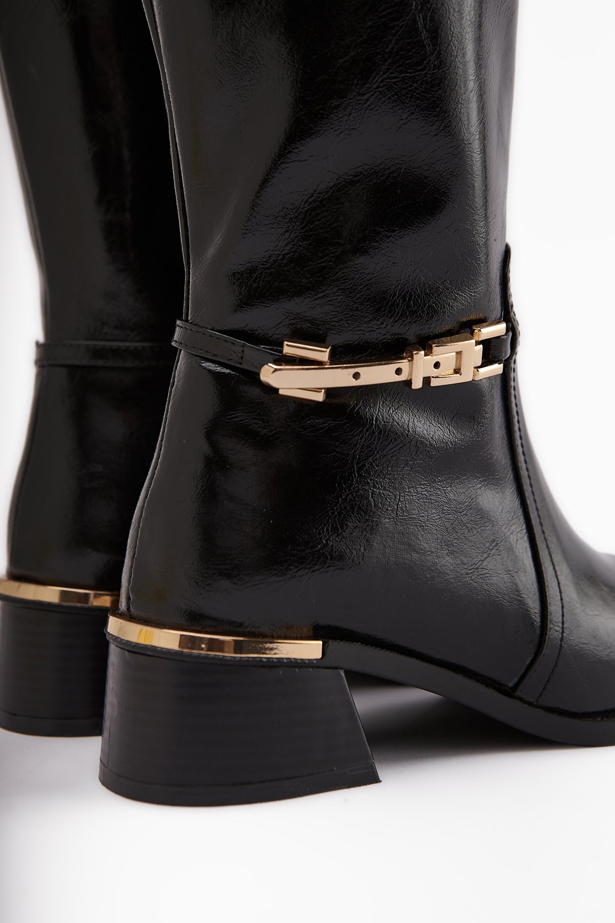 Kamilla Black Buckled Women's Boot