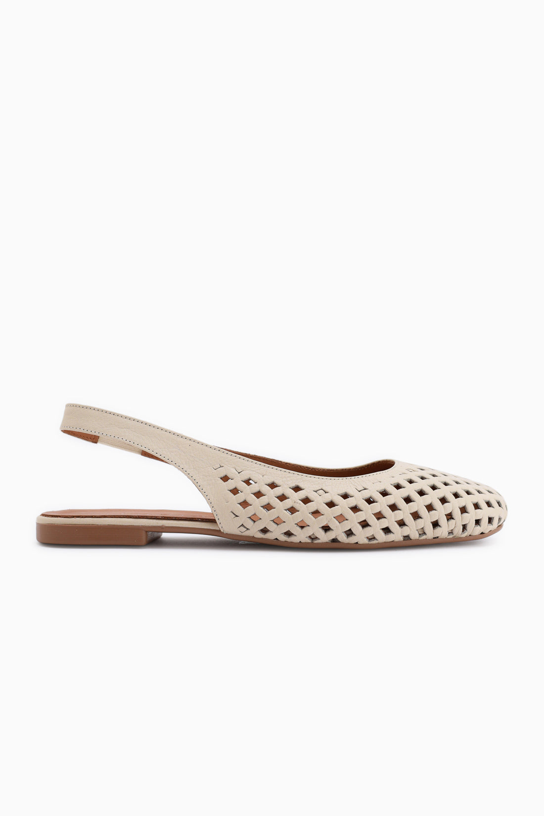 Monalis Echtes Leder Beige Elastisch Damen Sandale