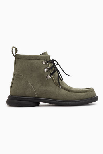 Edie Grüne Wildleder Schnürstiefel Damen
