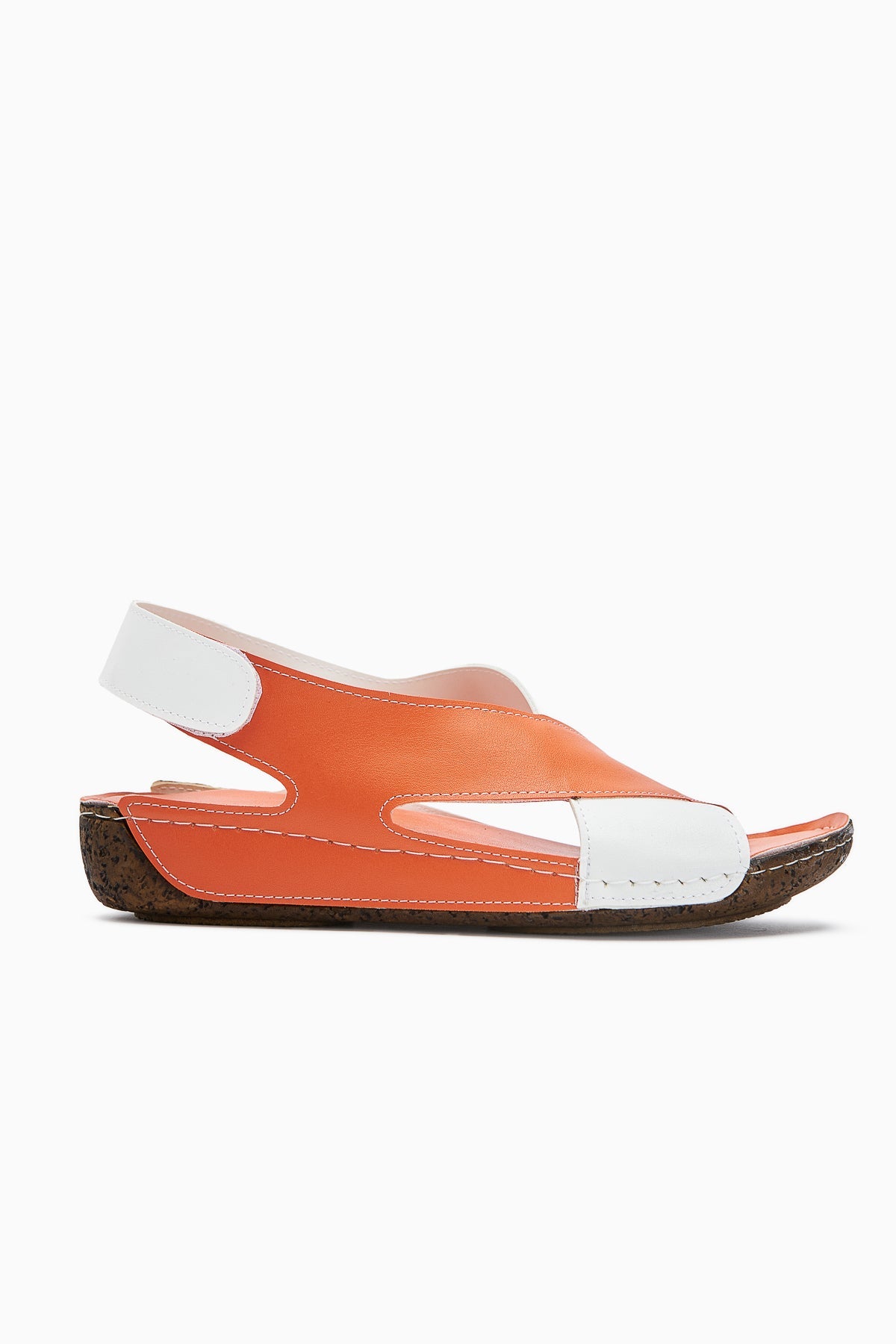 Margit Orange Kreuzriemen Damen Komfort Sandalen