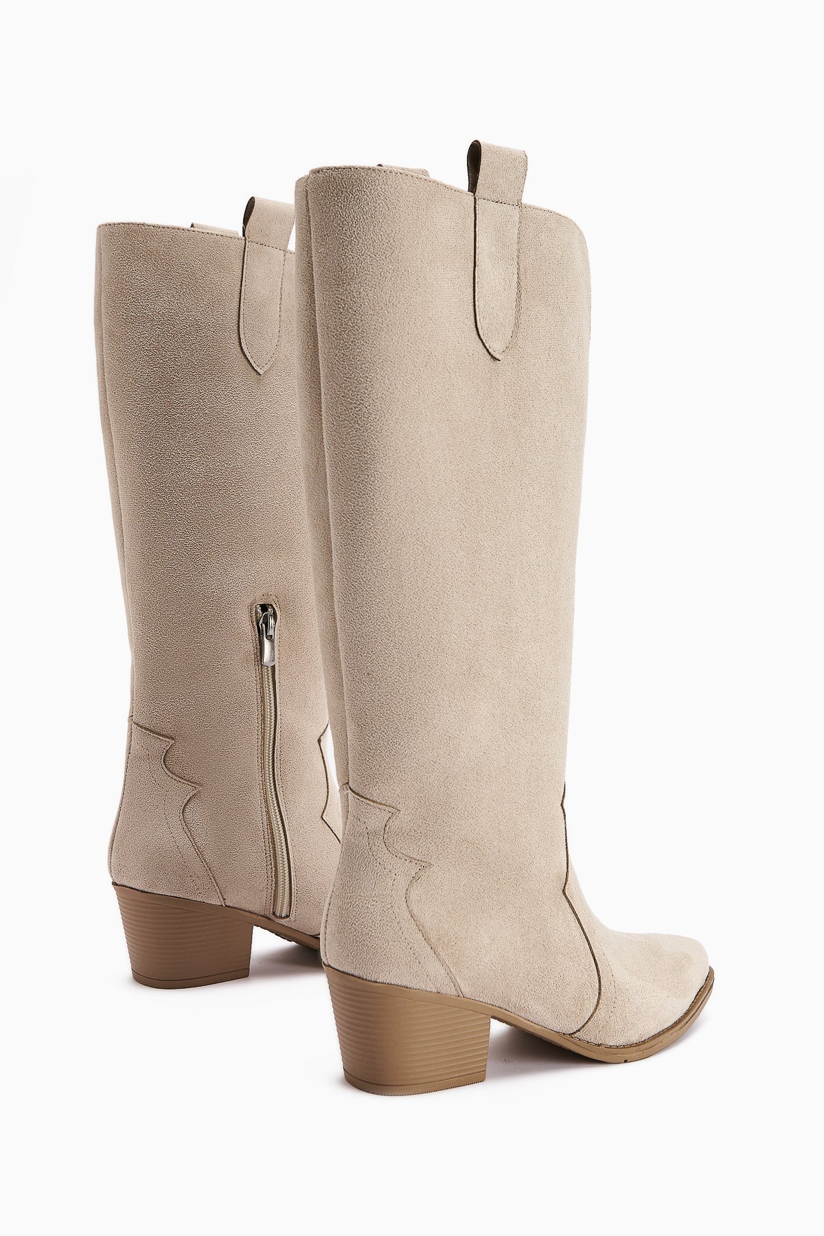 Frida Beige Suede Western Women's Boot