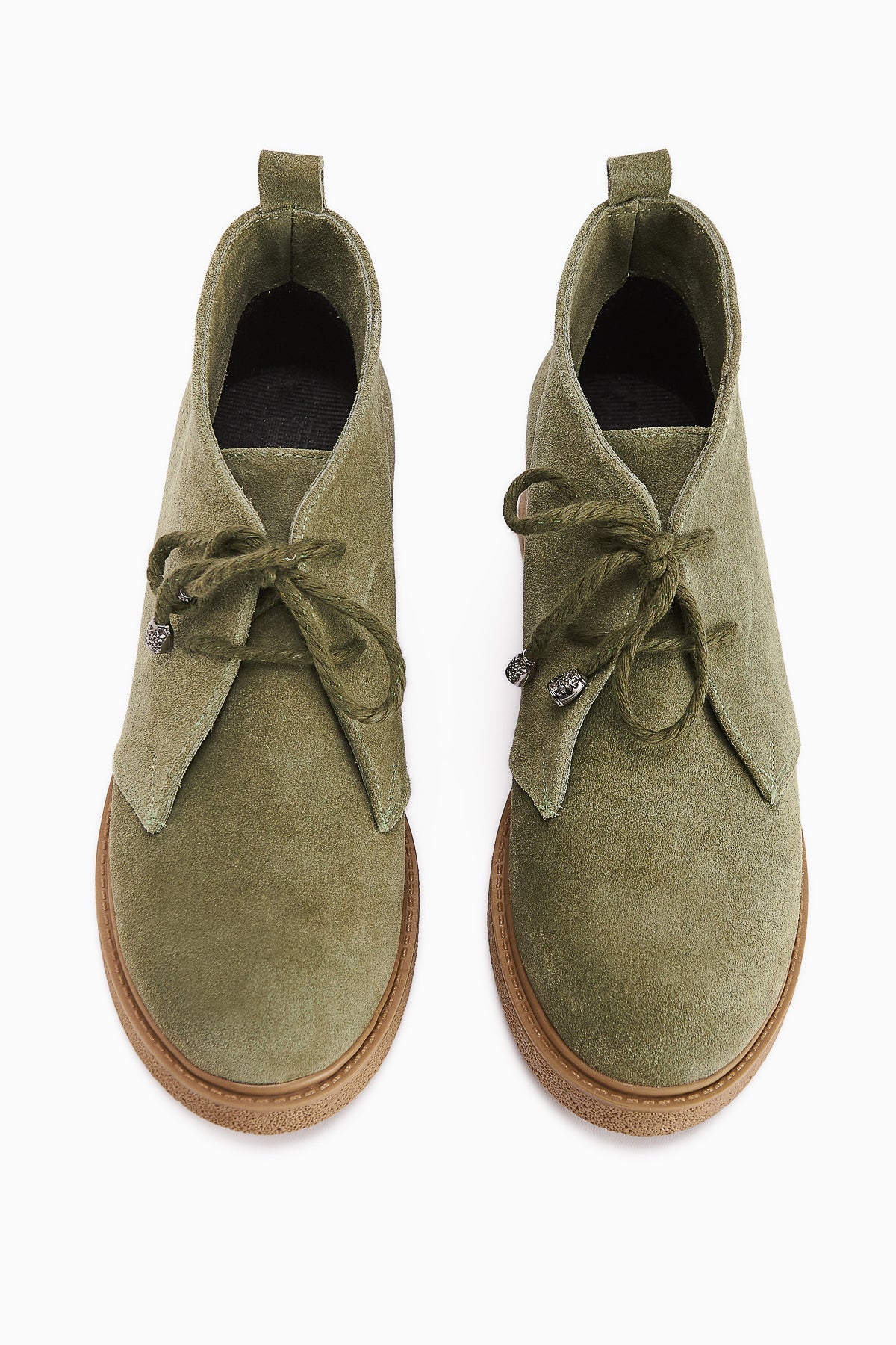 Henna Genuine Leather Green Suede Lace-Up Women's Boot