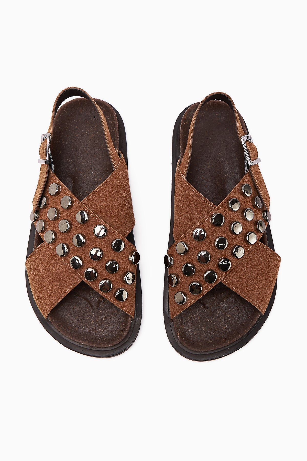Lina Taba Studded Cross-Strap Women's Sandals