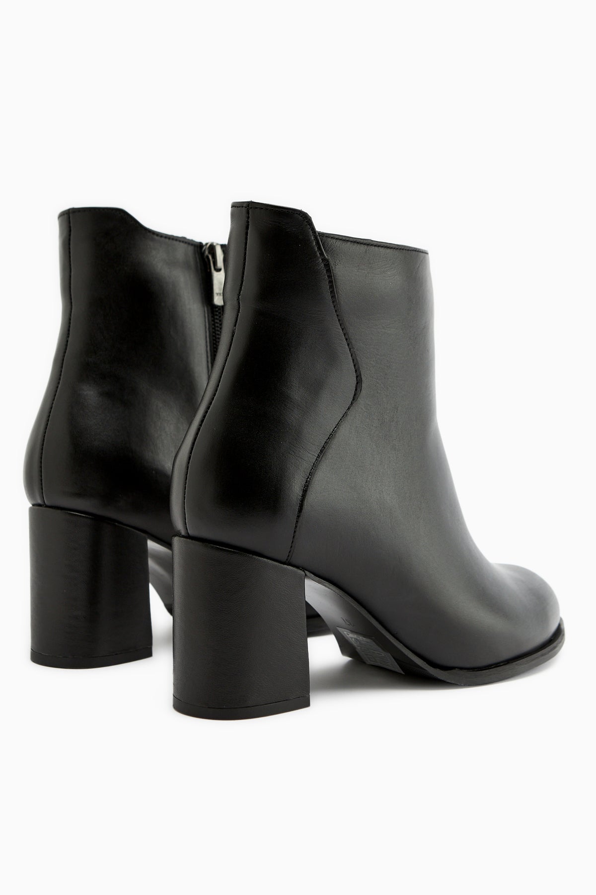 Eliza – Schwarz Echtleder Stiefelette mit Absatz (Damen)