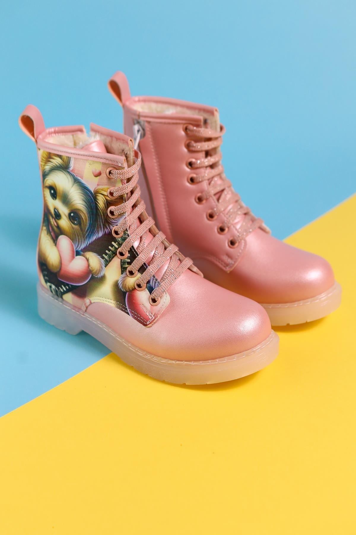 Elena Pink Cartoon Charakter Druck Schnür-Kinderstiefel