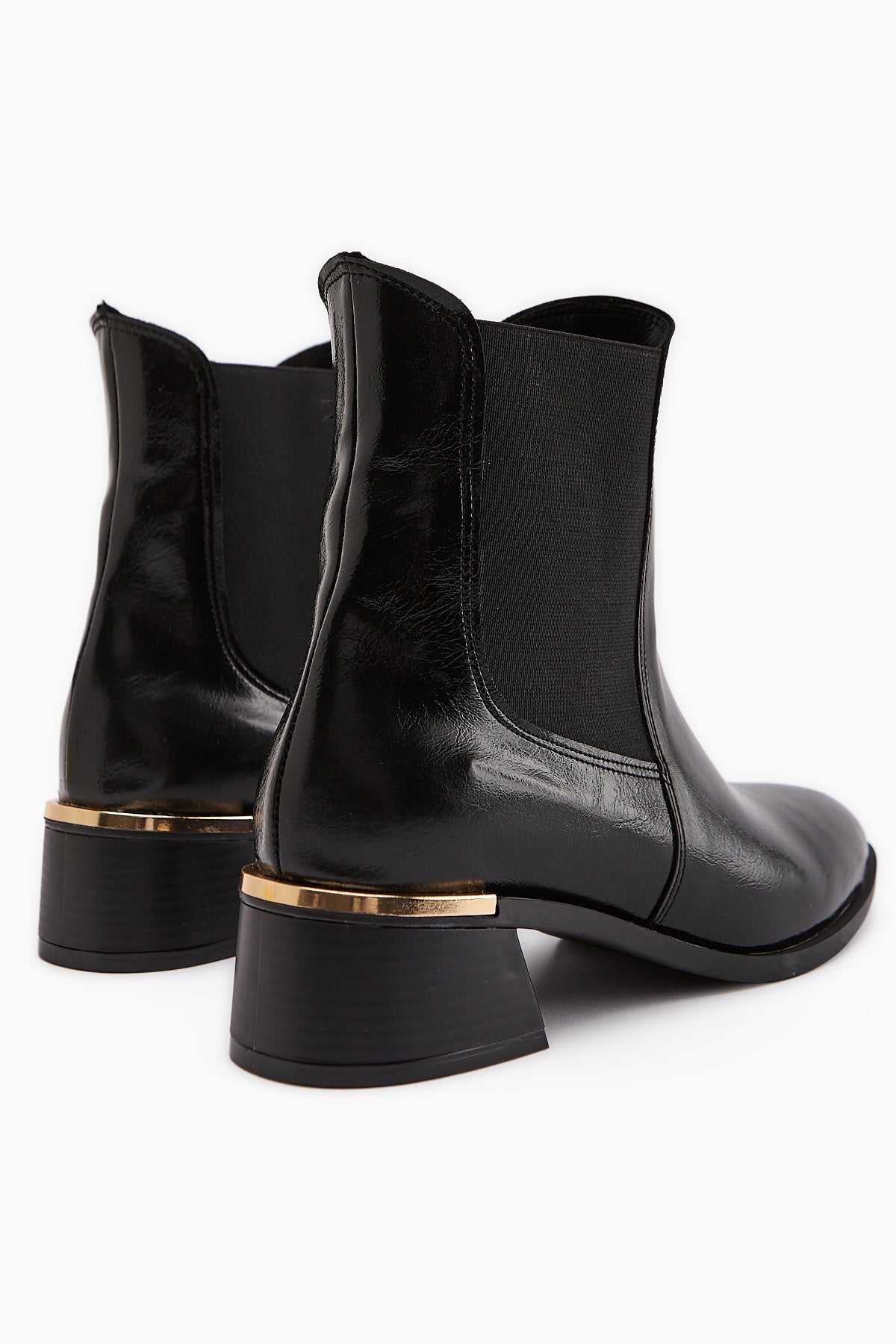 Verna Black Elasticated Women's Heeled Boot