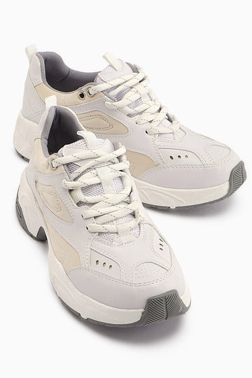 Trina – White Lace-Up Sneaker (Women)