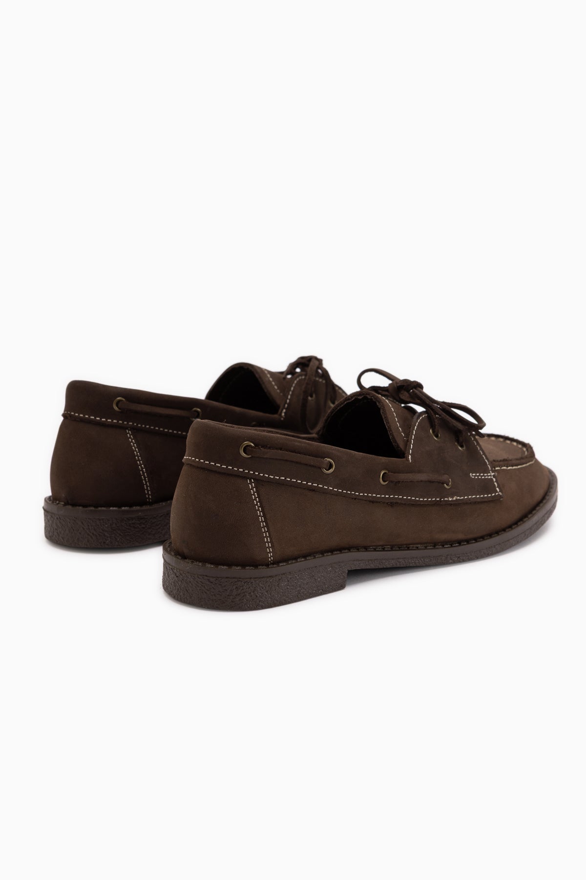 Janica Genuine Leather Brown Lace-Up Women’s Moccasin Shoes