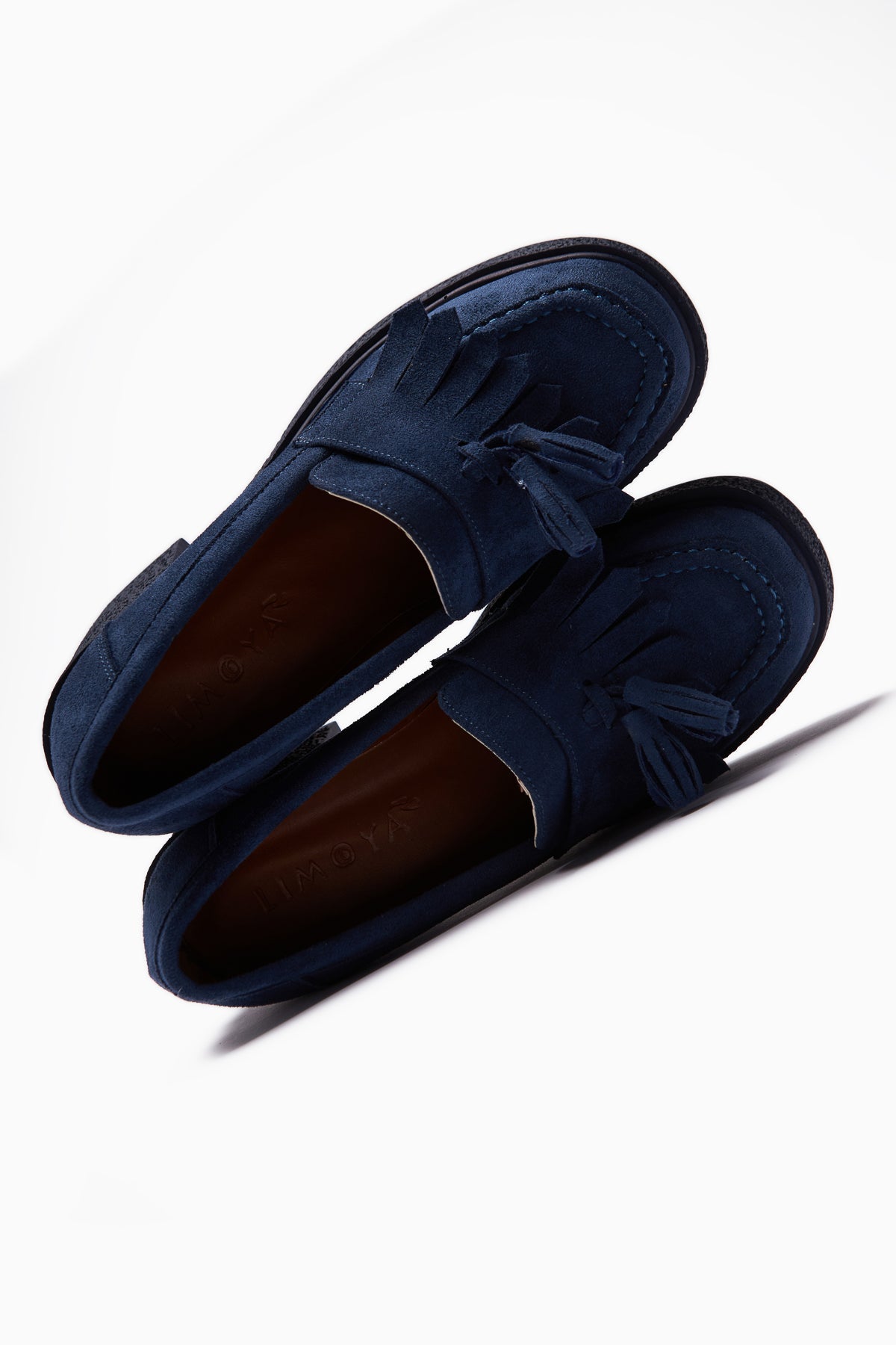 Loreen Damen Marineblaue Wildleder Quasten Absatzschuh Bequemer Täglicher Schuh