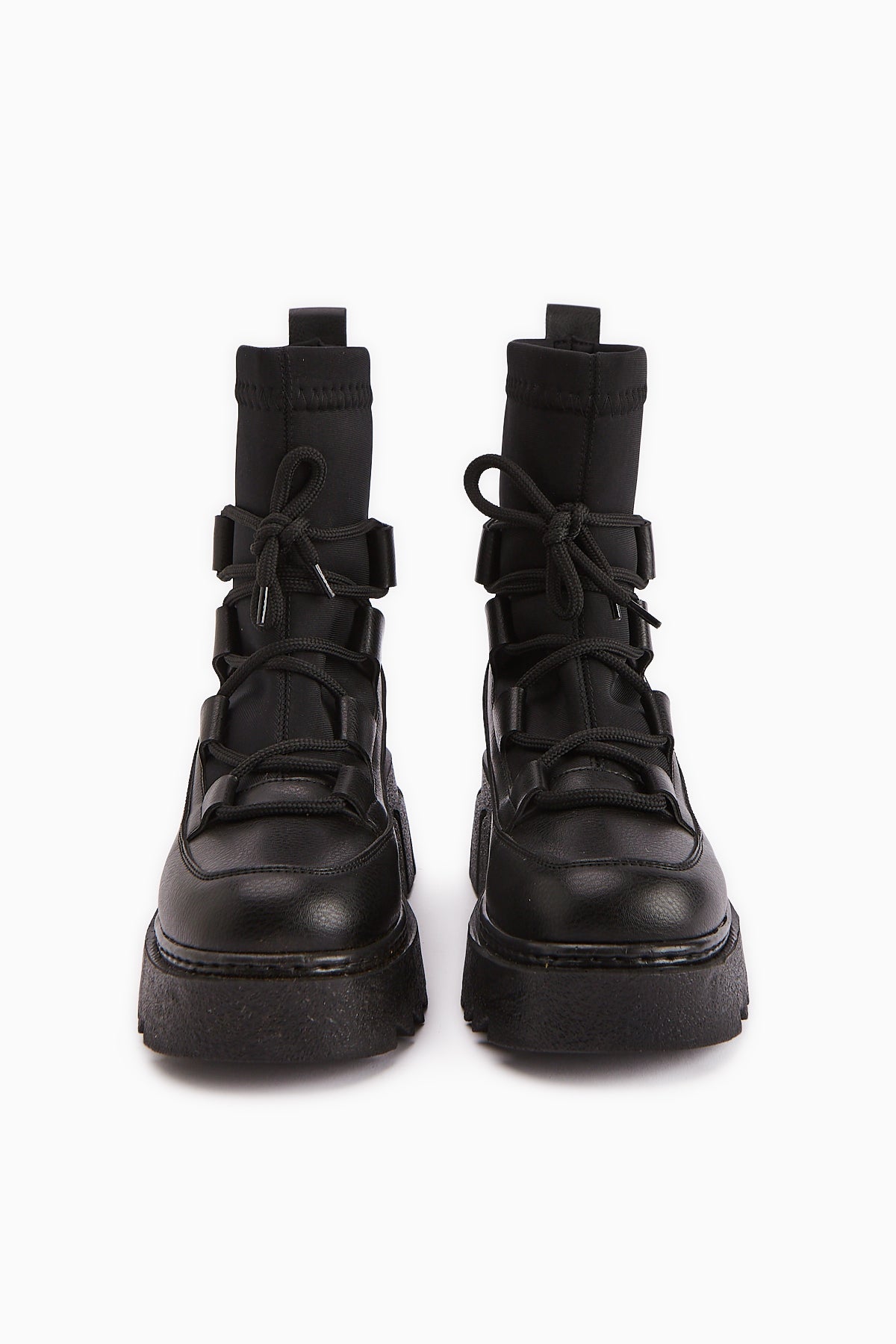 Casey Black Thick Soled Lace-up Women's Boot