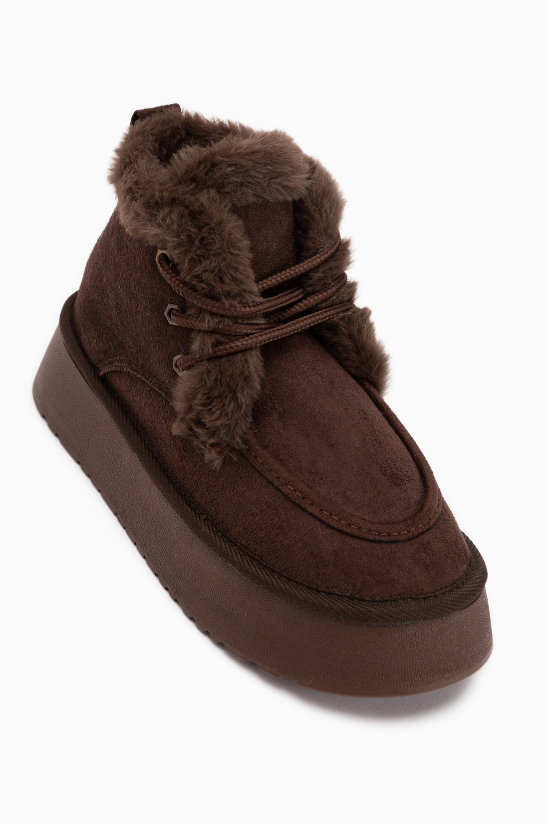 Carrie Braun Wildleder Fell Schnürung Dicke Sohle Damen Stiefel