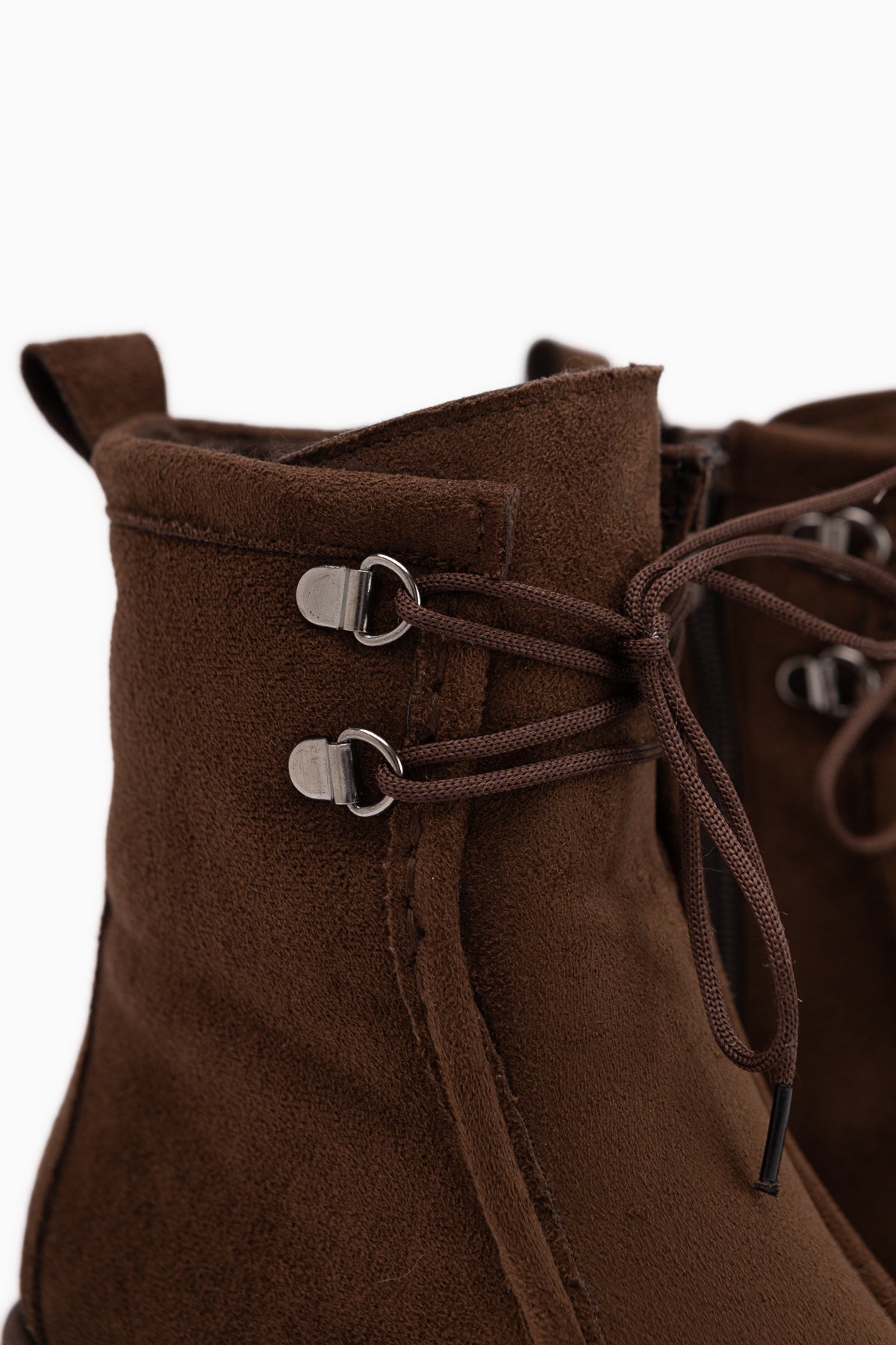 Joey Kaffee Wildleder Schnürung Dicke Absatz Damen Stiefel