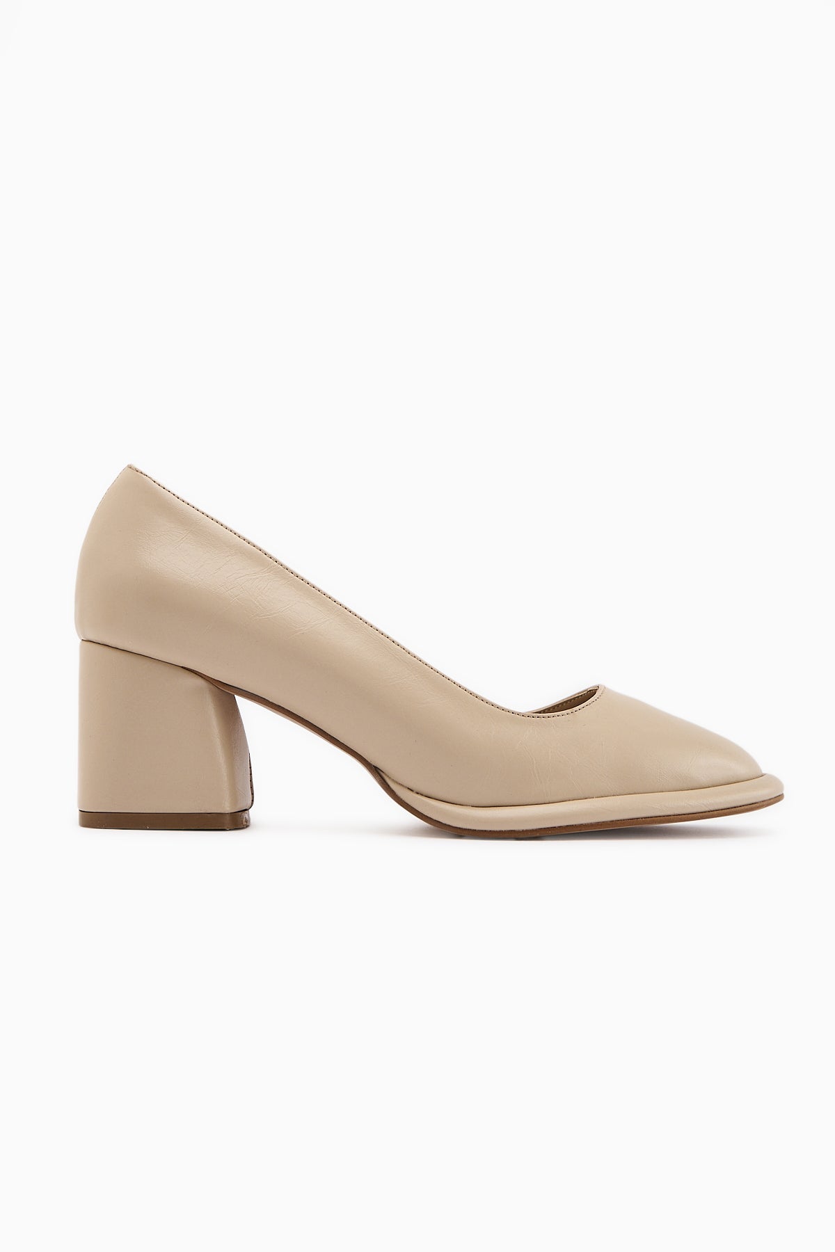 Saina Beige Platform Heeled Women's Shoe