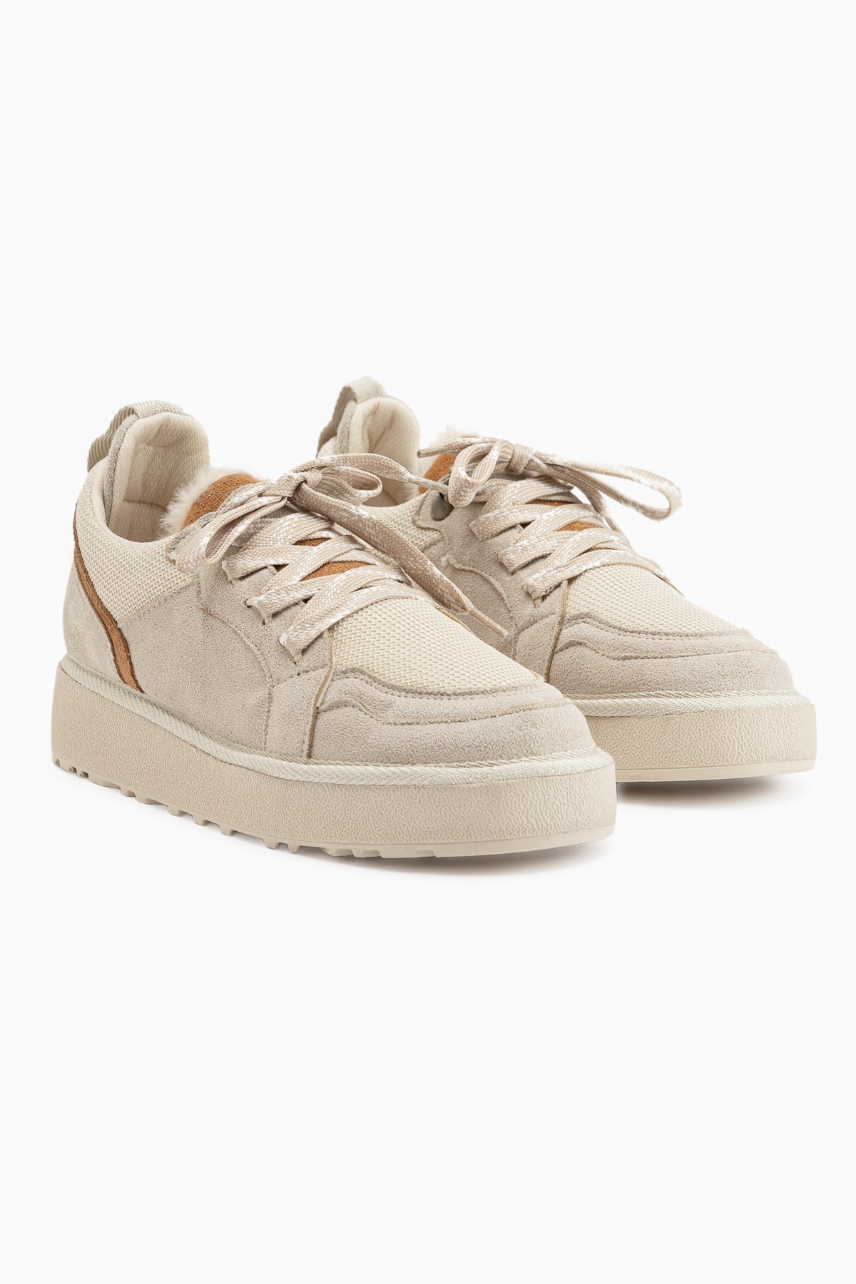 Reni Beige Suede Thick Sole Women’s Casual Shoes