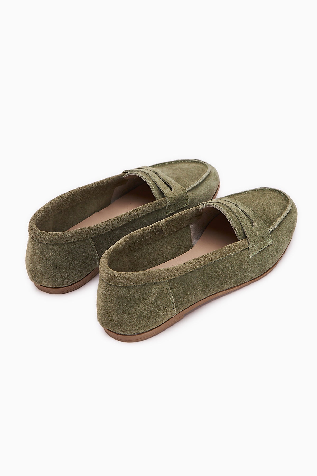 Solina Genuine Leather Olive Suede Moccasin Comfortable Daily Loafer