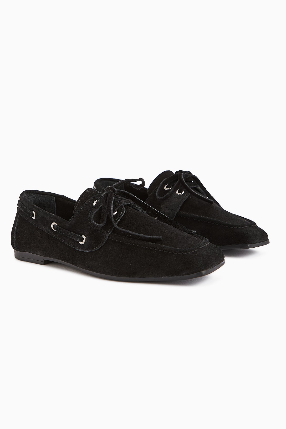 Arian Genuine Black Suede Leather Lace-Up Moccasin Daily Loafer