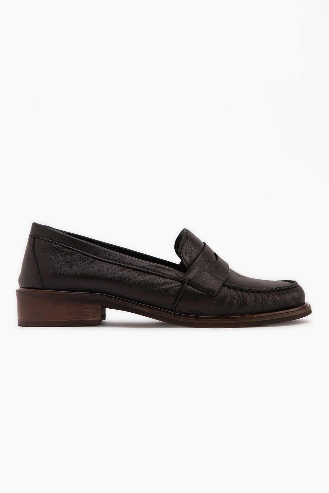 Echtes Leder Schwarze Penny Loafer Damen Schuhe