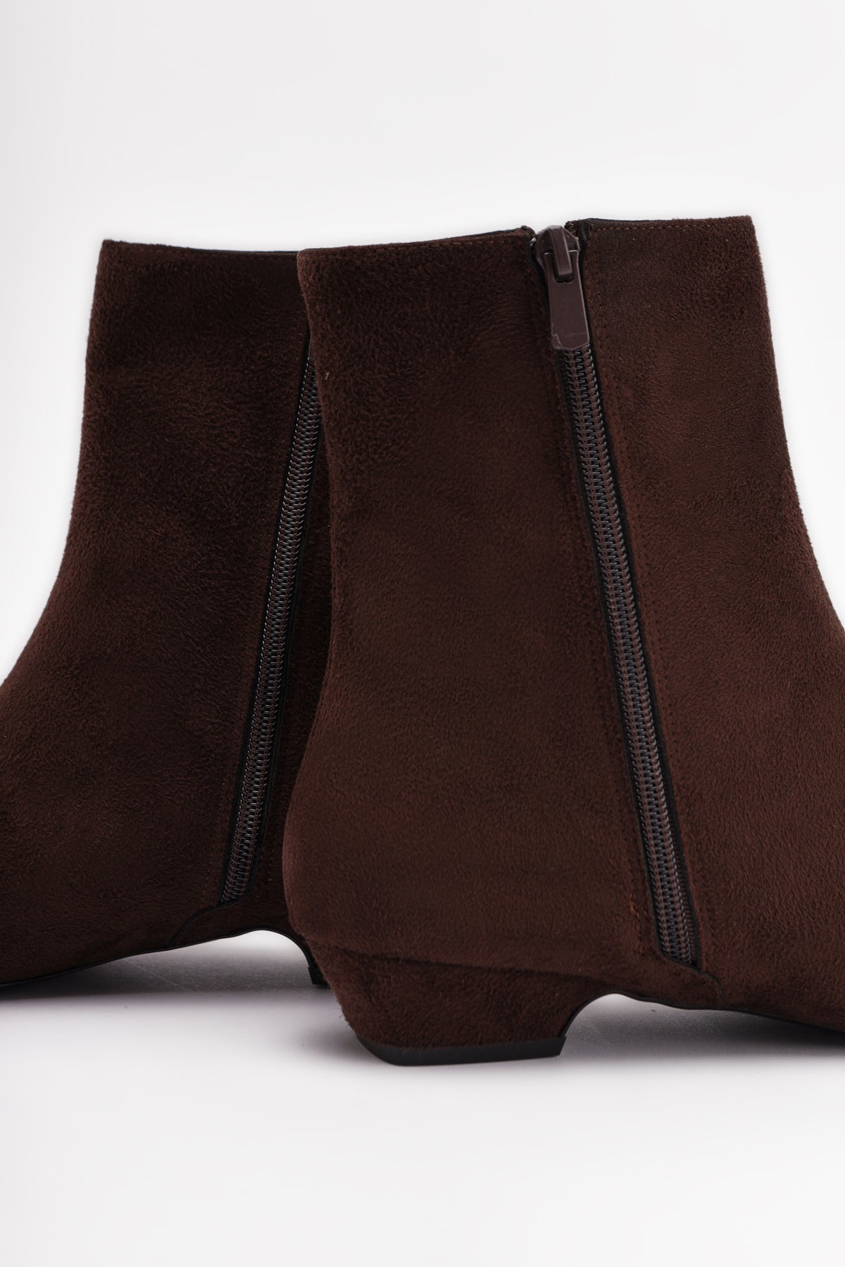 Grace Brown Suede Short Heel Square Toe Women's Boot