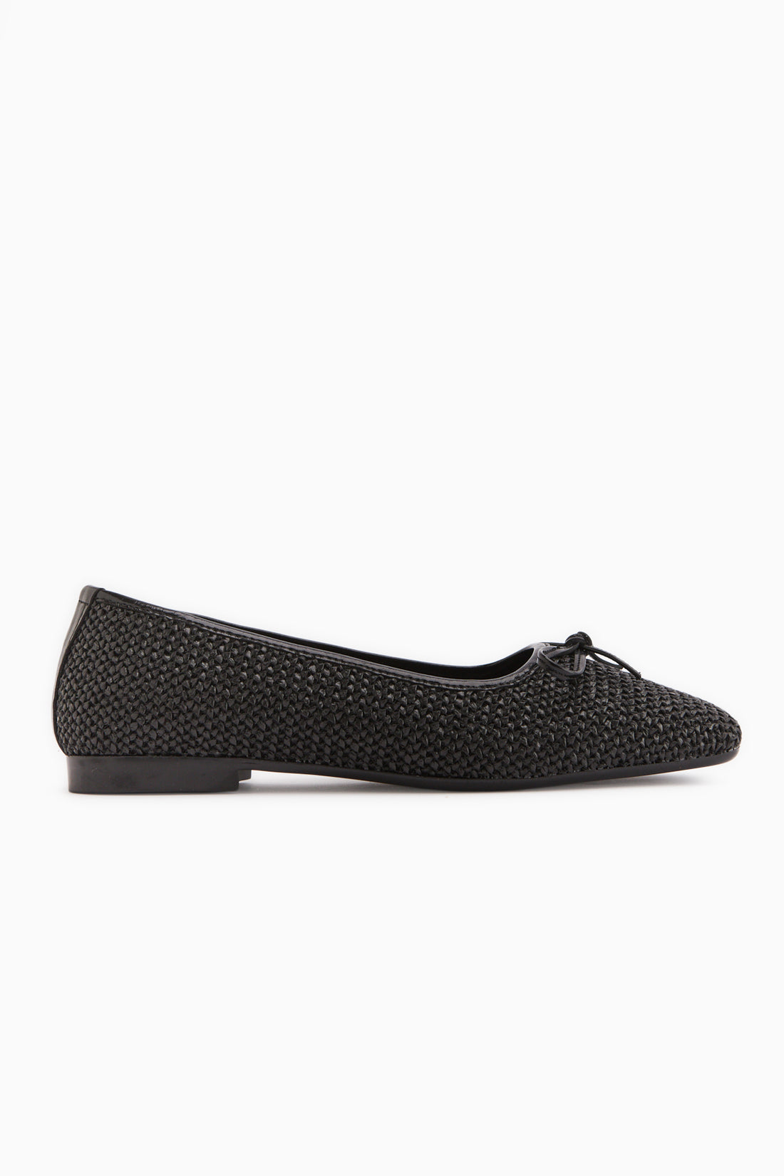 Fridah Schwarz Schleife Detail Quadrat Zehe Damen Ballerinas