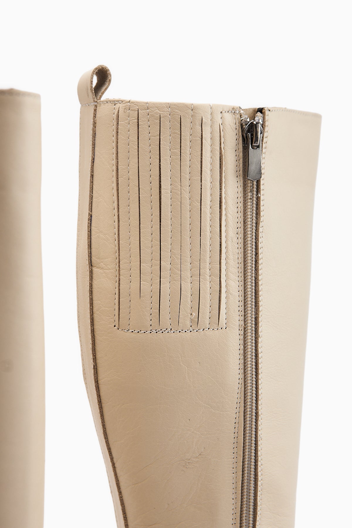 Ella Genuine Leather Beige Platform Heeled Women's Boot