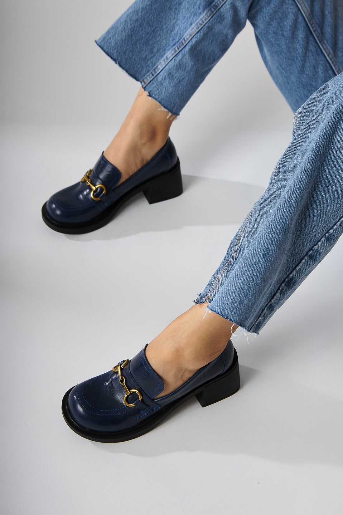 Berita Damen Chunky Heel Schuh in Marineblau