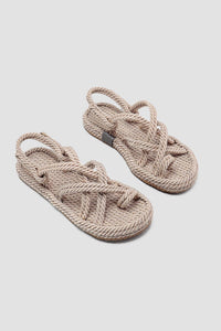 Marlene Beige Cross Rope Sandals