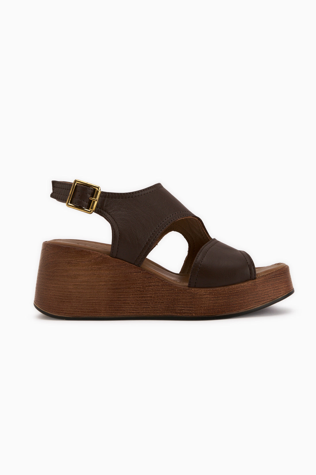 Olea Echtes Leder Braun Keil Damen Sandale