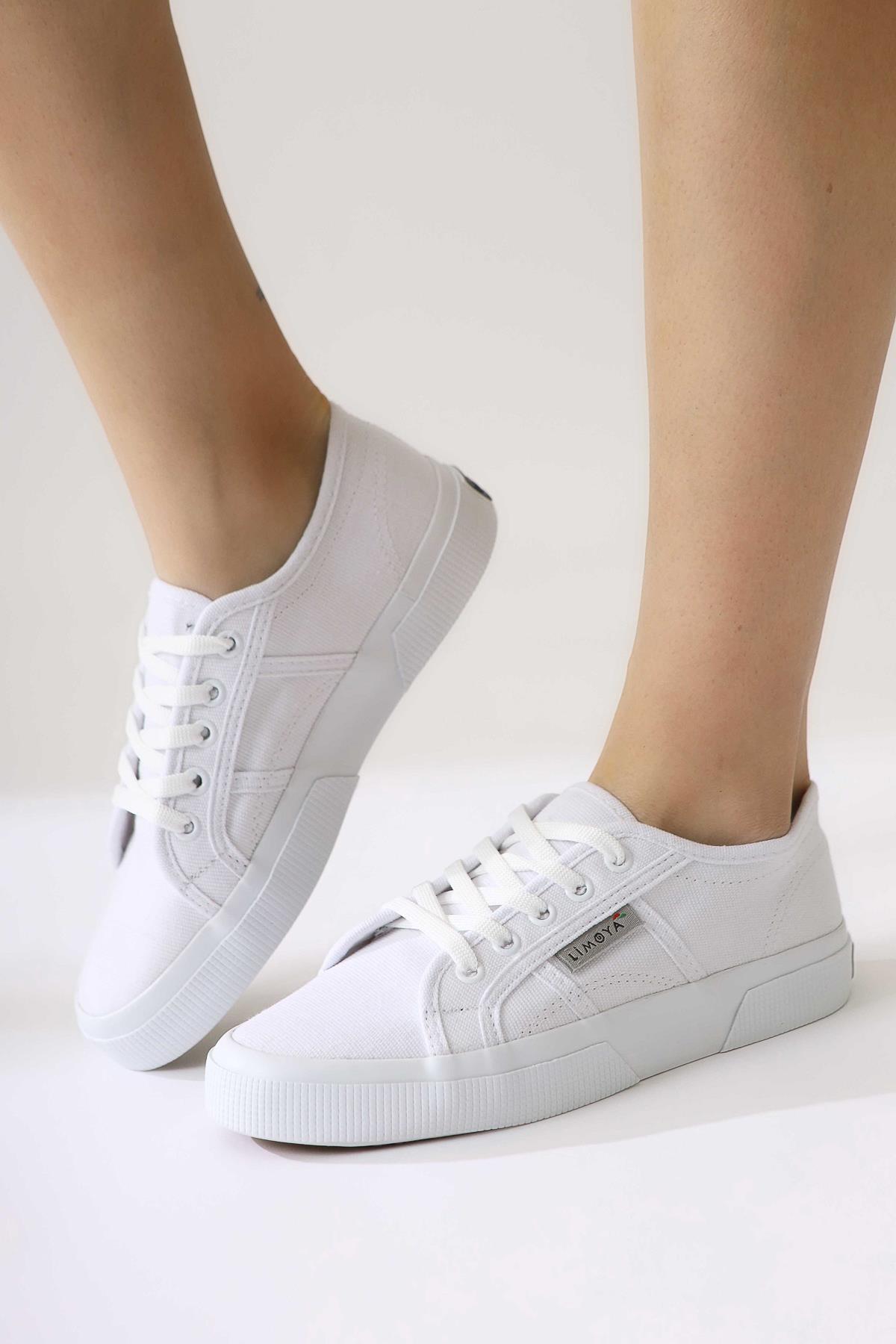 Timon Weißer Komfortsohlen Leinensneaker