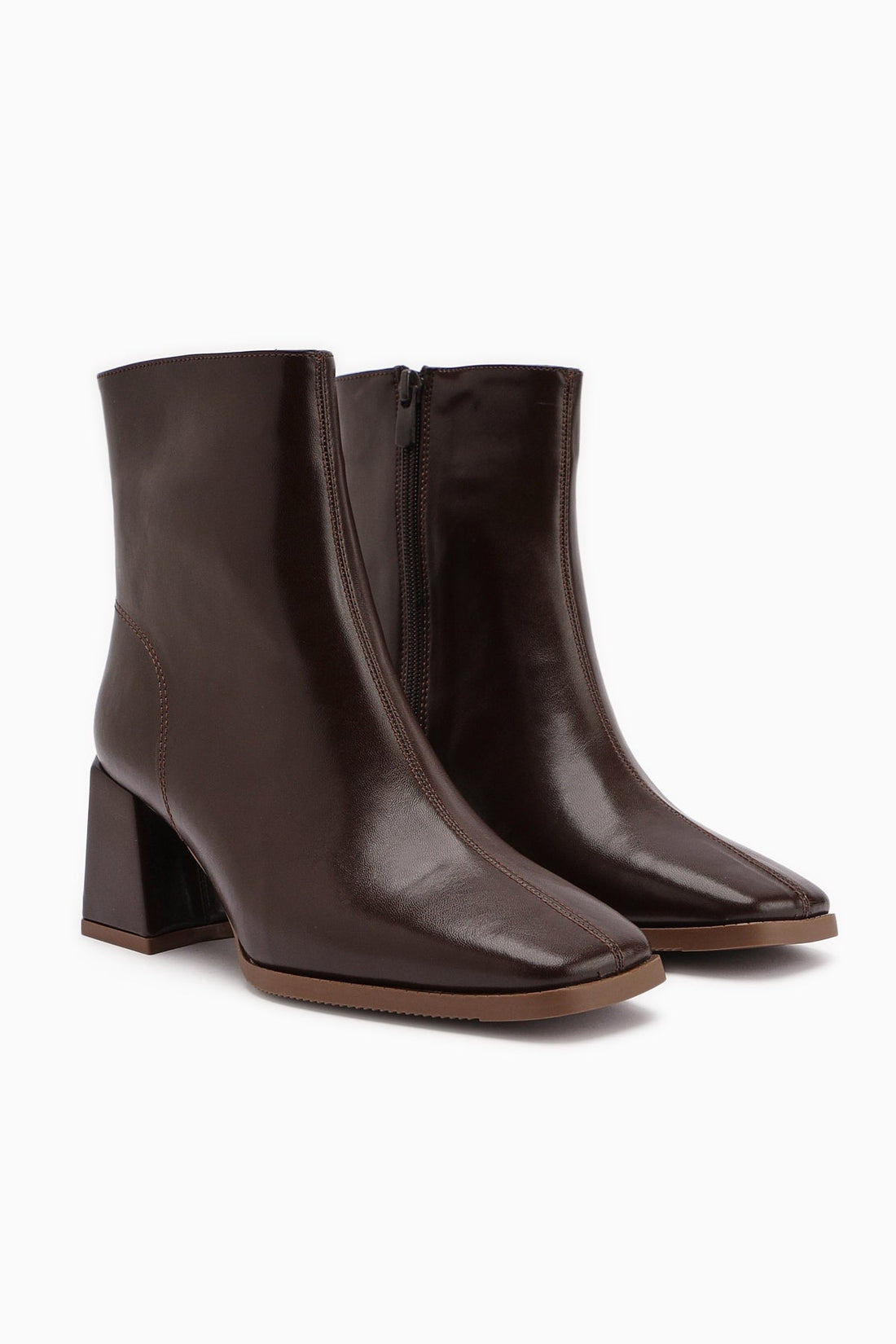 Margot Brown Square-Toe High-Heeled Women's Boot