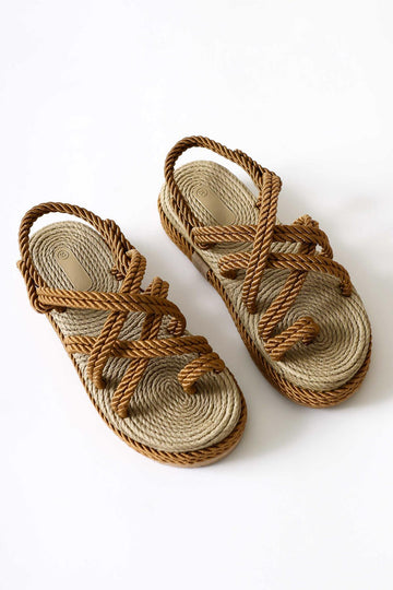 Spresa Brown Thick Soled Rope Sandals