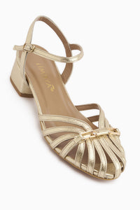 Echtes Leder Serry Goldschnalle Damen Sandale