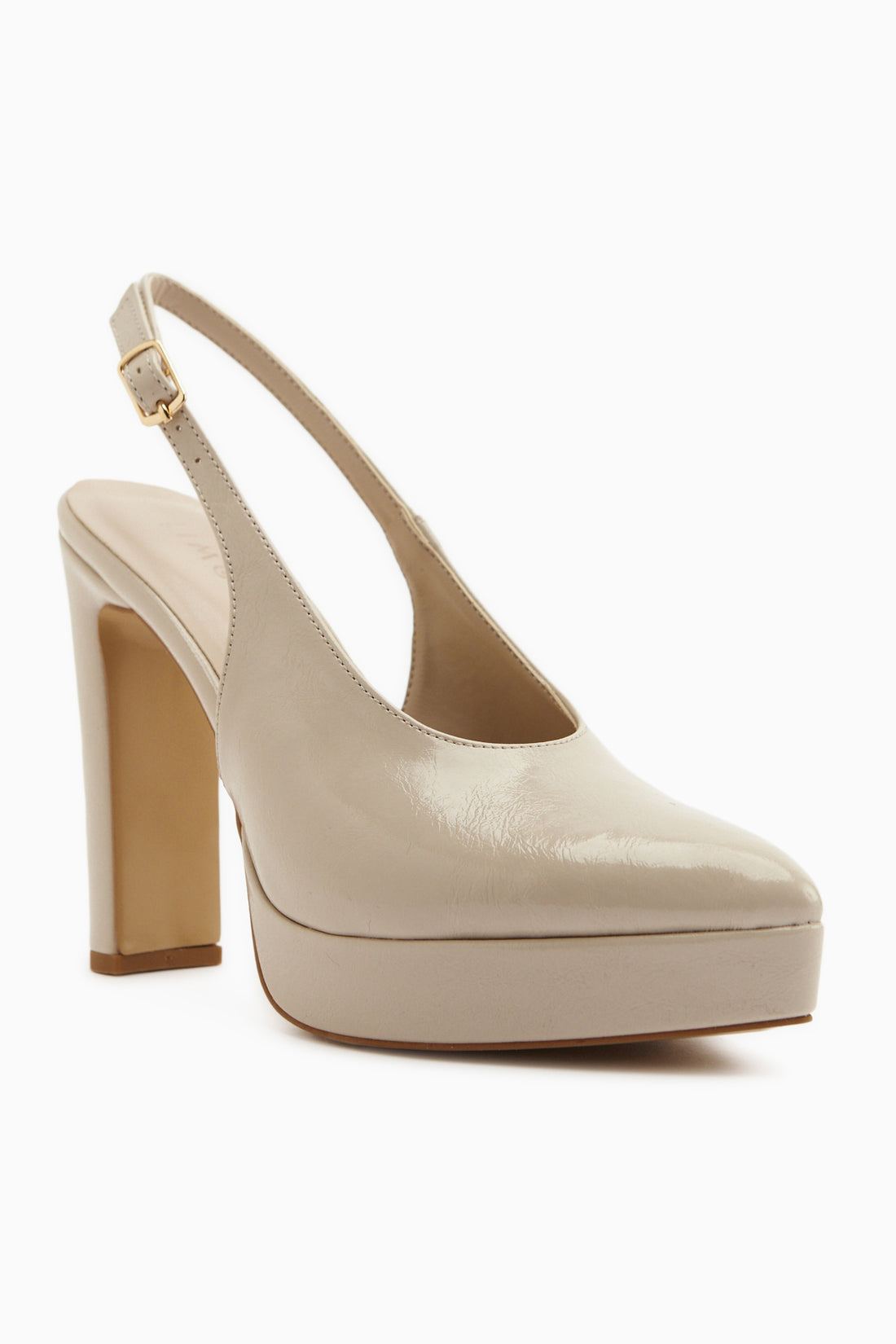 Ramia Beige Spitzes Zehen-Plateau Absatz Damen Schuhe