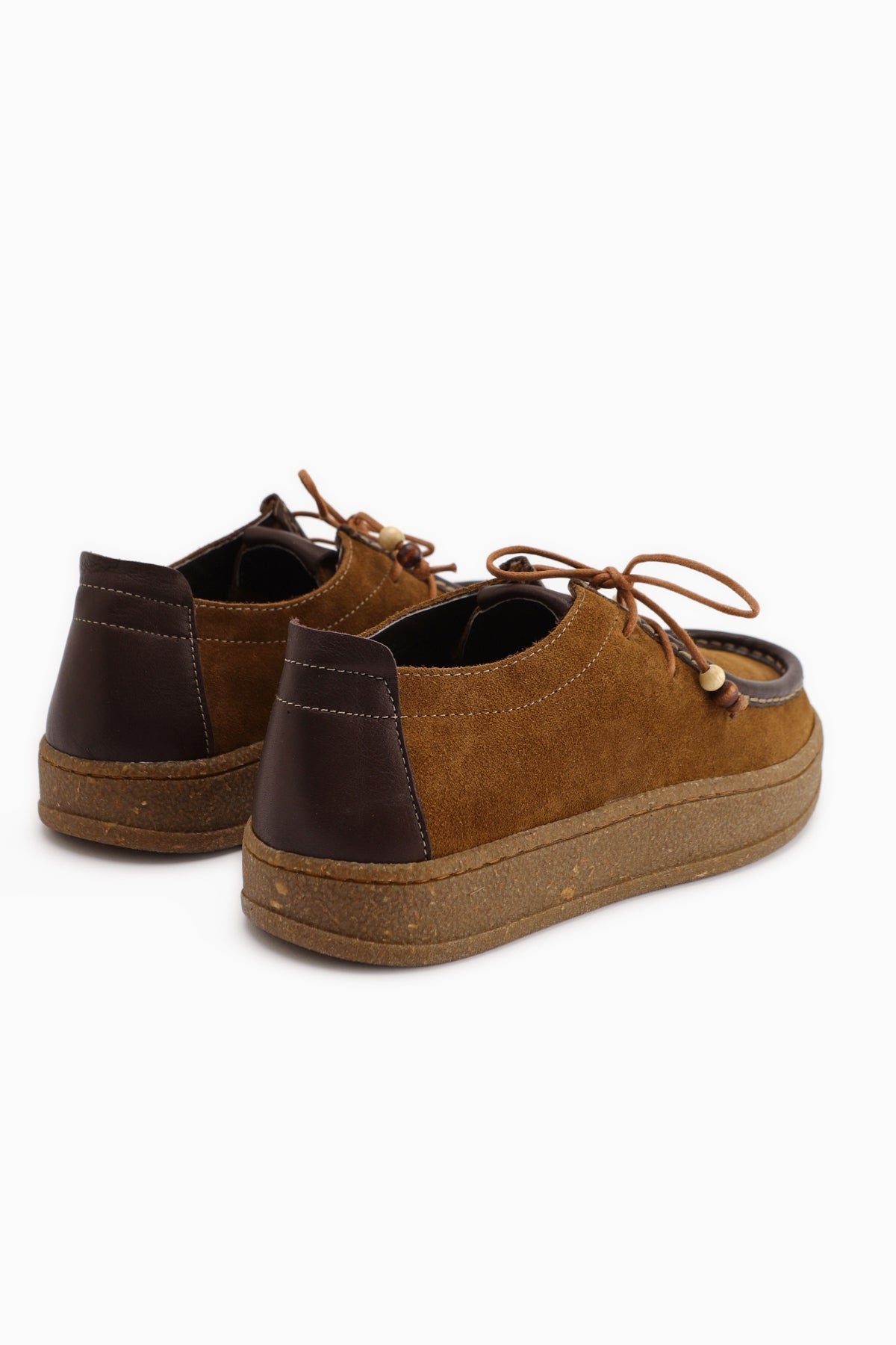 Polin Genuine Leather Vizon Suede Lace-Up Daily Loafer Shoe